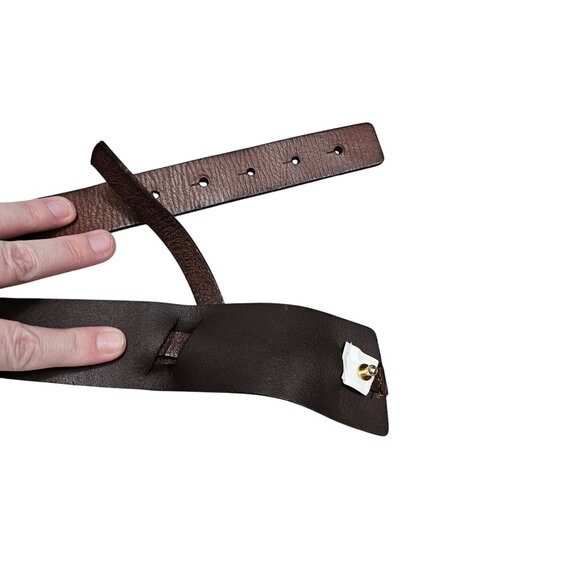 Brown Genuine Leather Adjustable‎ Belt With Knot Design For Women Size M 34 Boho - Picture 5 of 10